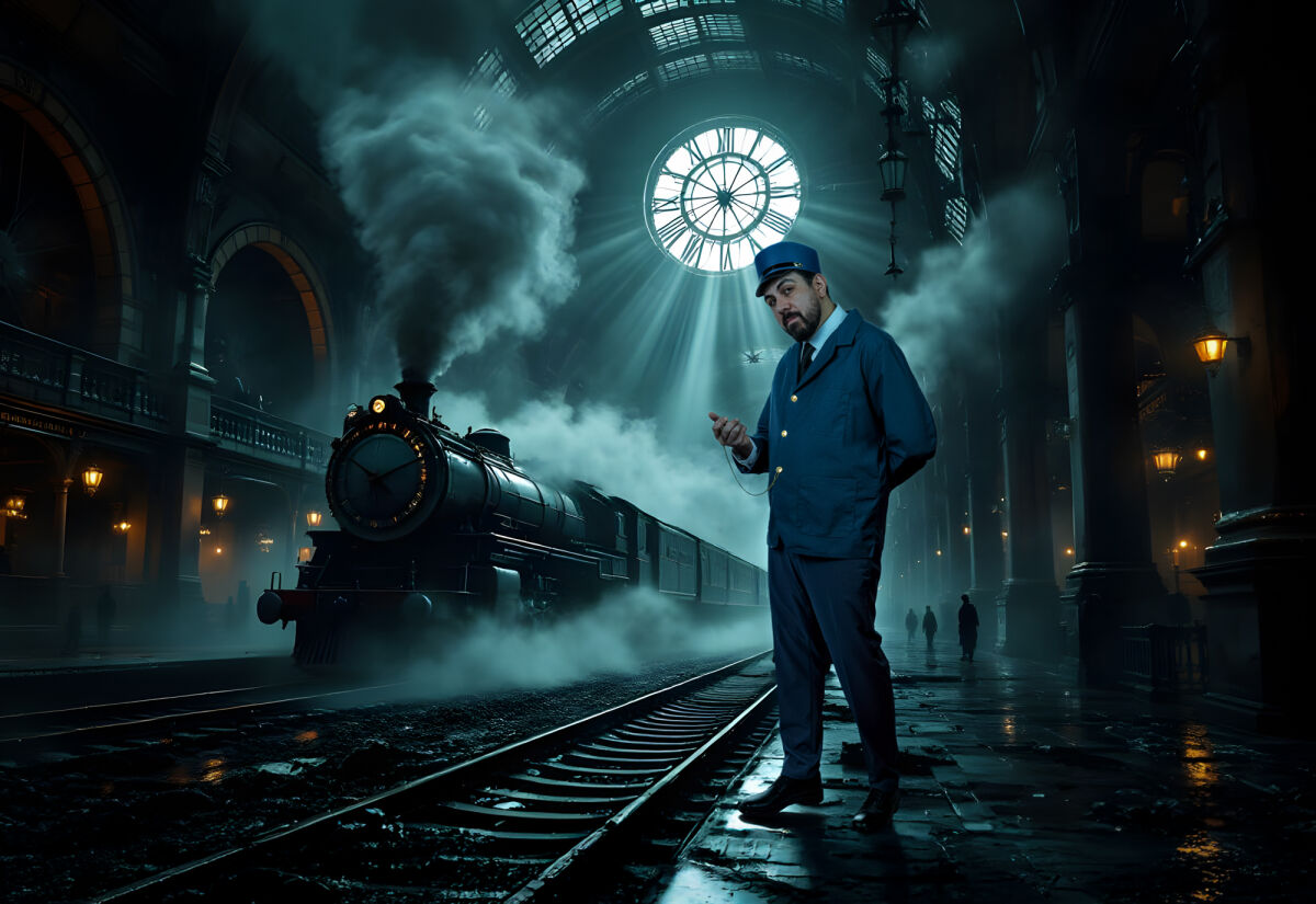  Diego Fraustro portrays Michel the Conductor in the Stagecrafters production of “Agatha Christie's Murder on the Orient Express.”  