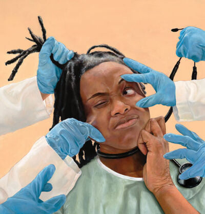  The painting “Healing Hands” by Ashlee Royster is one of over 50 works from Michigan artists featured in  the Anton Art Center’s Michigan  Annual LIII exhibition. 