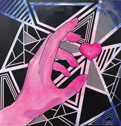  The painting “When You’re Back” by Aimee Tomlinson is one of the nearly 40 works from local artists featured in the Anton Art Center exhibition “Heartwork.”  