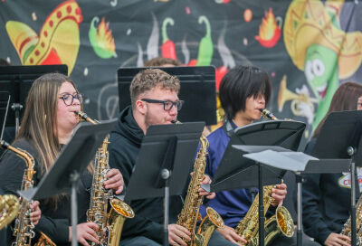 Several Center Line High School band students entertained with several numbers, including Jimmy Buffett’s “Margaritaville.”   