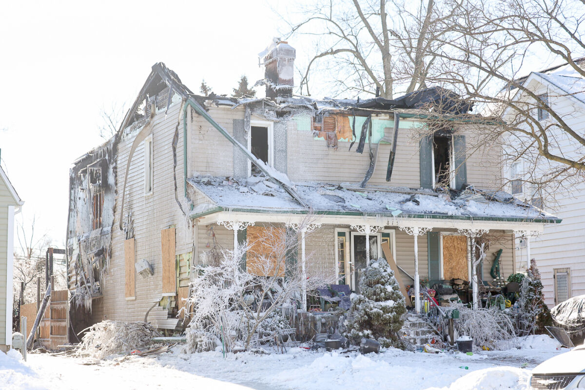  Fire severely damaged this home in the 800 block of West Breckenridge Street during the night of Jan. 29. 