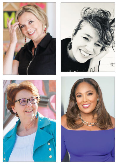  TOP LEFT: Andrea Corp is an entrepreneur and the owner of Bloomified. TOP RIGHT: Sheri Lee Robinson is a Detroit-based American abstract/surrealist artist. BOTTOM LEFT: Lori Tucker-Sullivan is a music writer and author of the book “I Can’t Remember If I Cried: Rock Widows on Life, Love and Legacy. BOTTOM RIGHT: Sanya Weston is a travel expert, philanthropist and CEO of  Your Premier Travel Service. She is also the founder of Young People Travel Global Edge.  Photos provided by The Village Club 