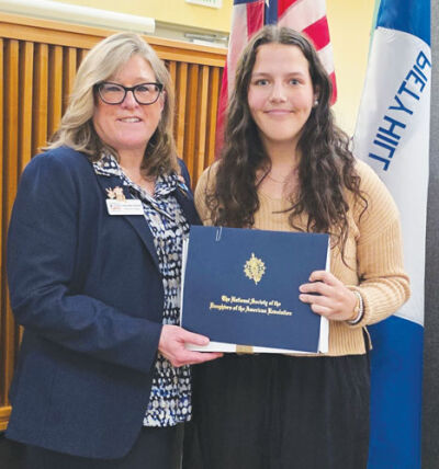  Katie Pietrosante, a Bloomfield Hills resident and senior  at Marian High School, received the Good Citizen Award  from The Piety Hill Chapter of the National Society  of the Daughters of the American Revolution.  