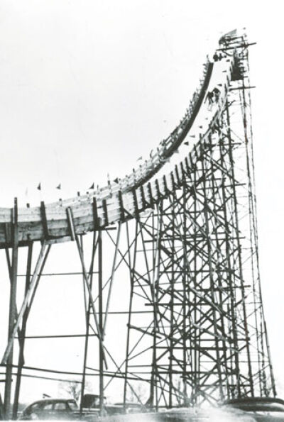  A ski jump was built on top of Newberry Hill, near Bloomer State Park. 
