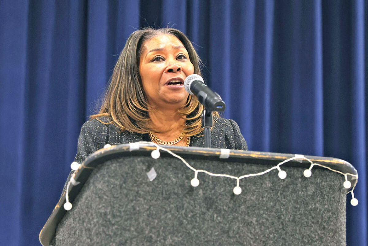  Adler Elementary School Principal Alma Deane addresses the public at the Southfield Public Schools bond briefing on Jan. 28. 