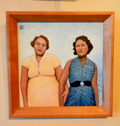  In the piece “Lina and Celeste,” Alessandra Lipman draws inspiration from the vintage photographs she collects, and the relationship expressed between the two women.  