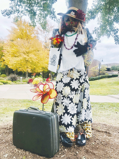  Gertie Goes on Vacation was the creation of the Shelby Gardeners Club, as many of its members are world travelers.  