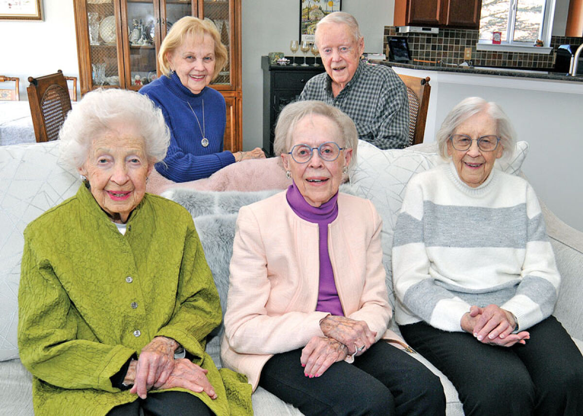 The Hochstein siblings, from left, seated front, Audrey Mooradian, 97; Patricia Willis, 95; and Beverlee Gumtow, 96; and seated back, Sue Kulha, 85, and Ted Hochstein, 93, credit part of their longevity to their close relationships with each other. 