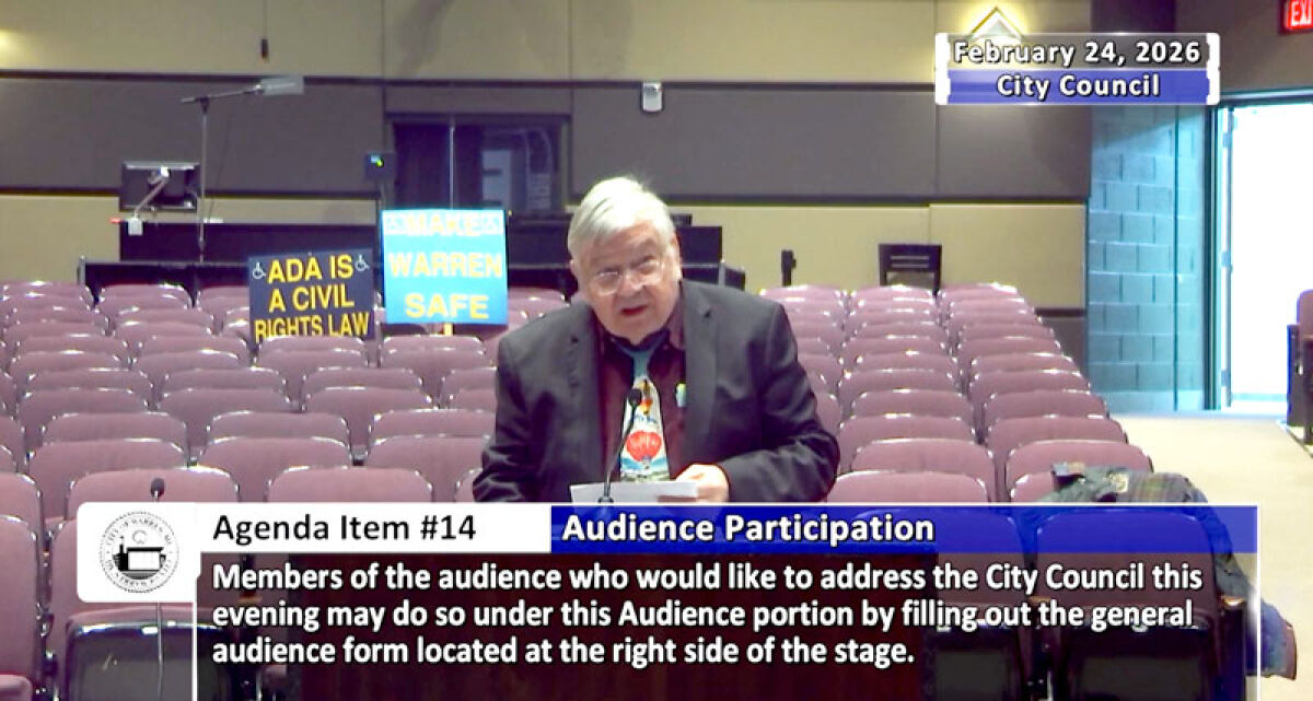  Wesley Arnold, 83, of Warren, said he was visited by United States Secret Service agents Feb. 25 who searched his home and asked questions after remarks he made at the Warren City Council meeting. 