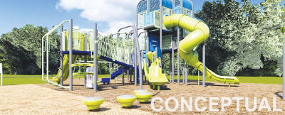 New playground equipment will be installed at Martin Road Park over the course of the year. The design is conceptual and not final. 
