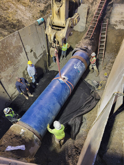  Field crews repair a broken water transmission main in Farmington Hills the weekend of March 7. 