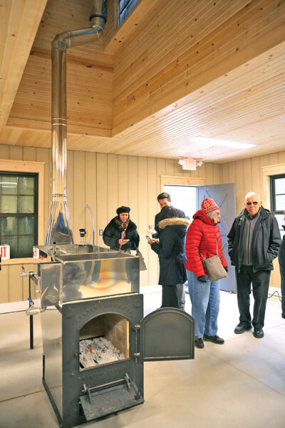  The new sugar shed at the Stage Nature Center has equipment for boiling down tree sap and creating maple syrup. 