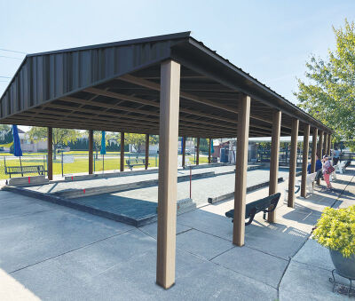  This rendering shows what the city’s bocce ball court renovations could look like. 