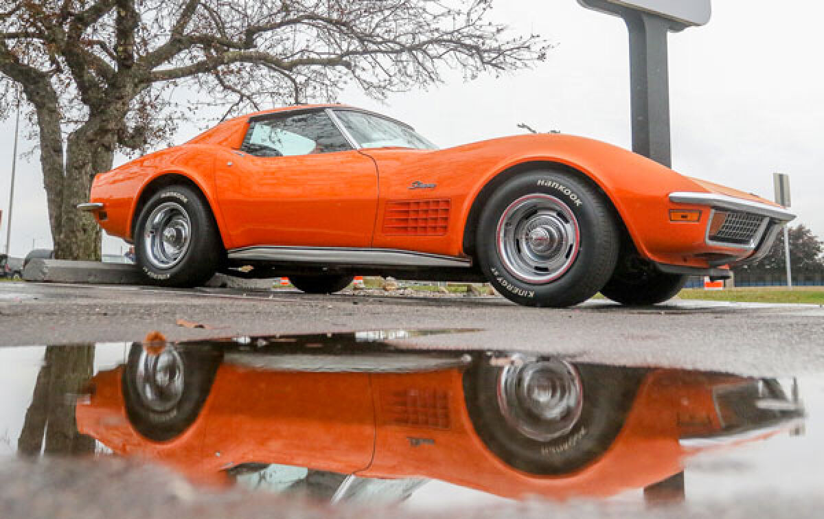  Jerry and Wendy Whiteman, of Clinton Township, brought their 1972 Chevrolet Corvette to the Honey Baked Ham anniversary event Oct. 13 in Roseville.  