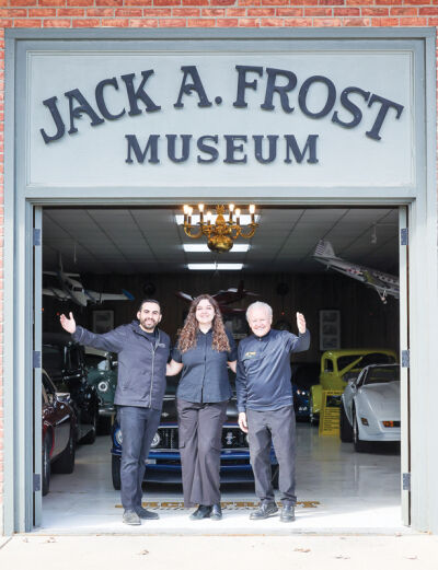  From left, General Manager Russ Bahri; Madison Roush, community relations; and owner Dale Wells extend an invitation to the public to visit the Jack Frost Auto Museum. The Jack Frost Auto Museum is located at 61741 Campground Road in Washington Township.  