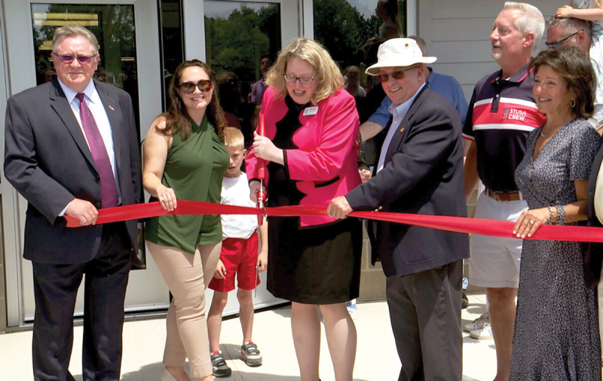  Shelby Township officials cut the ribbon on the township’s first stand-alone library on June 25, 2022. The new library more than doubled the space of the library’s former home and operates without any increase in taxes or a dedicated library millage. 