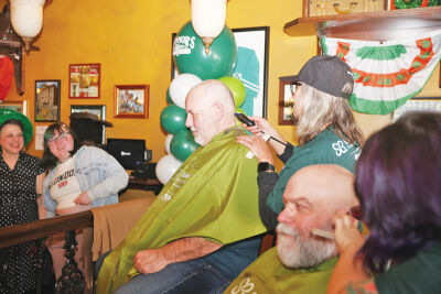  As the event went on, Calandrino’s and Gavlinski’s heads were completely shaved. 