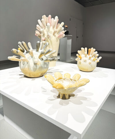  This artwork is by Lisa Farris, one of the artists  in the Birmingham Bloomfield Art Center show “Mechanical / Botanical.”  The Cranbrook alumni show was organized by Ian McDonald.  