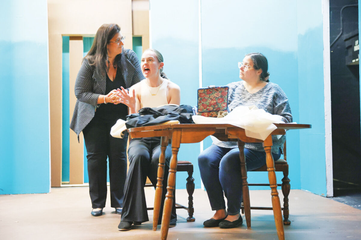  The Ridgedale Players have announced their next play, “Drinking Habits,” a comedy about two nuns secretly running a winemaking business to keep their convent open. Pictured are cast members at a recent rehearsal. 