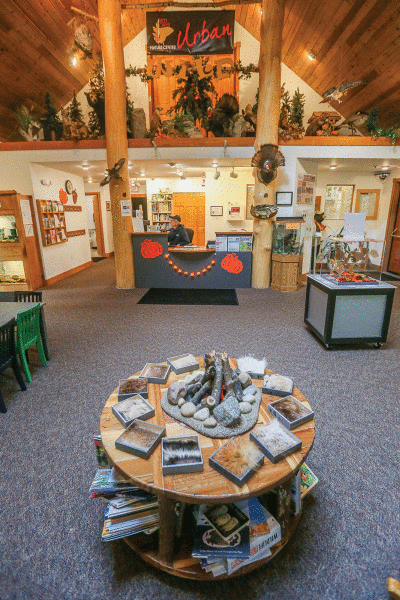  The nature center is filled with educational exhibits and features programs throughout the year. 
