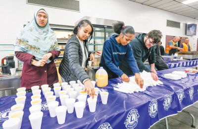  A number of Center Line High School students volunteered to help at the pancake breakfast to earn community service hours. 