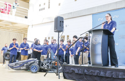  Abigail Rey, lead engineer of Formula Electric, speaks about designing and building the group’s electric race car. 