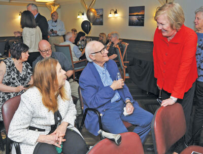  Mollie Proctor, right, greets 60th anniversary and Spirit of Carrie Proctor Awards ceremony attendees. Proctor accepted the ambassador award on behalf of her late mother, Carrie Proctor. 