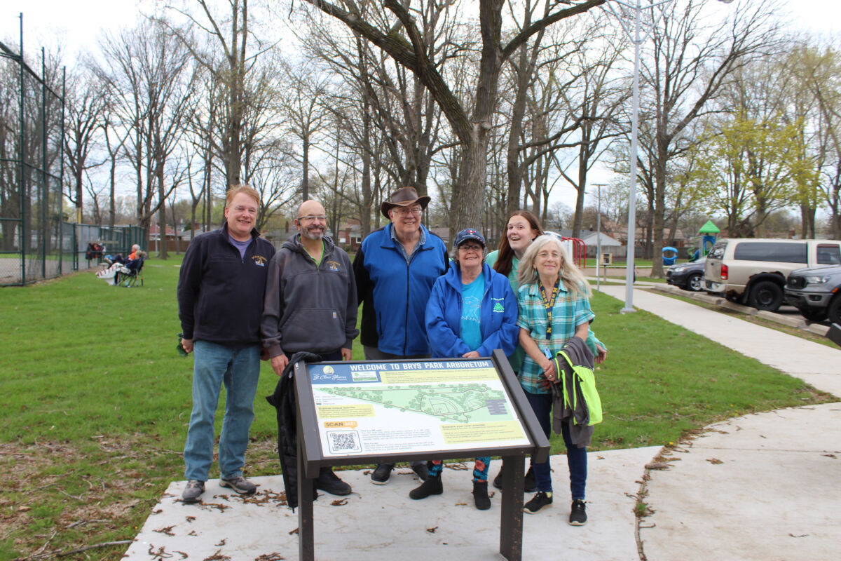  Members of the Eagles Aerie No. 3619 gathered on April 21 to clean up Brys Park for Earth Day on April 22.  