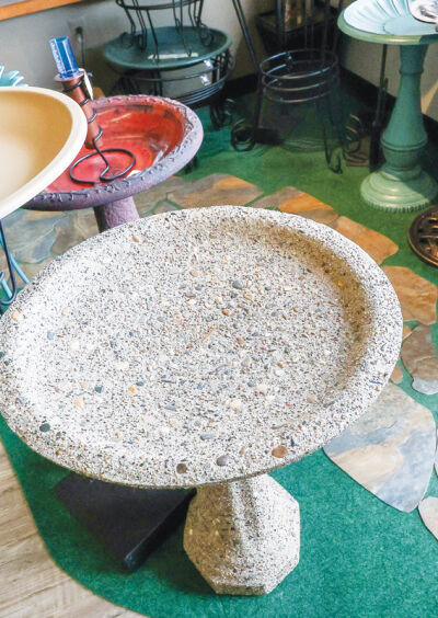  These birdbaths at the Macomb Township Wild Birds Unlimited are made in Michigan.  