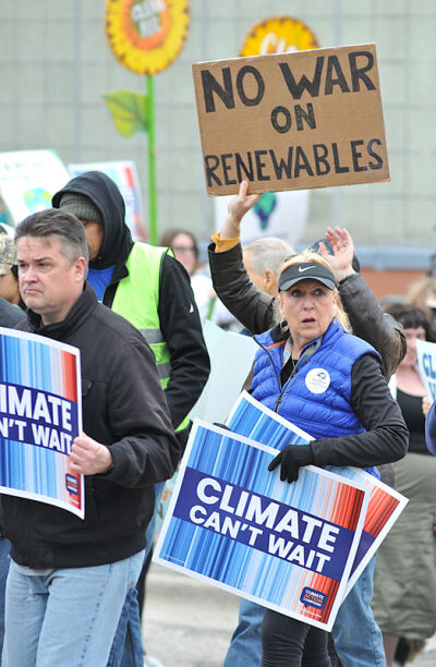  Marchers rally in support of environmental causes.  