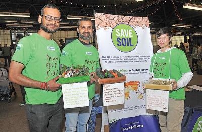  Manu Agarwal, Rajon Chakraberty and Jennifer Young encourage people to keep soil healthy and nutrient-rich. 
