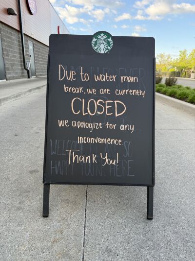  Near Oakland University, some businesses, including a Starbucks on North Squirrel Road in Auburn Hills, closed due to the water main break. 