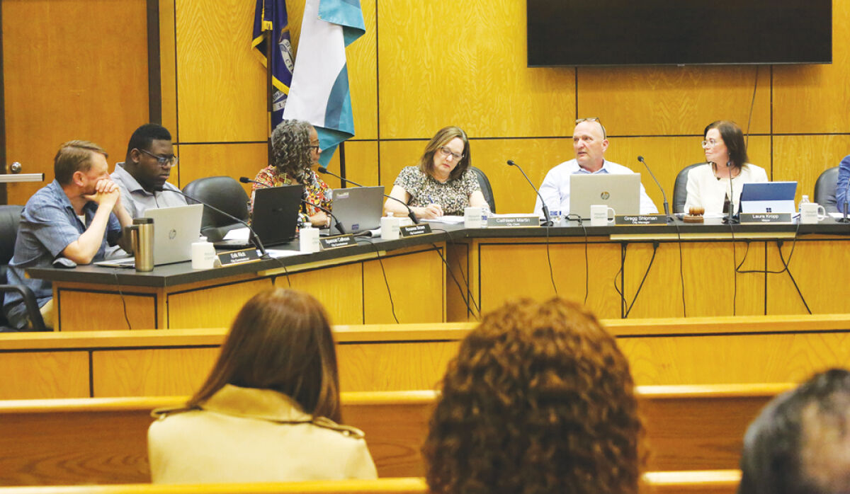  Mount Clemens City Manager Gregg Shipman speaks about moving the city’s BS&A services to a cloud-based system at the May 4 Mount Clemens City Commission meeting.  