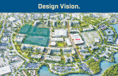  A rendering depicts the design vision for the redevelopment of Lakeside Mall property. 
