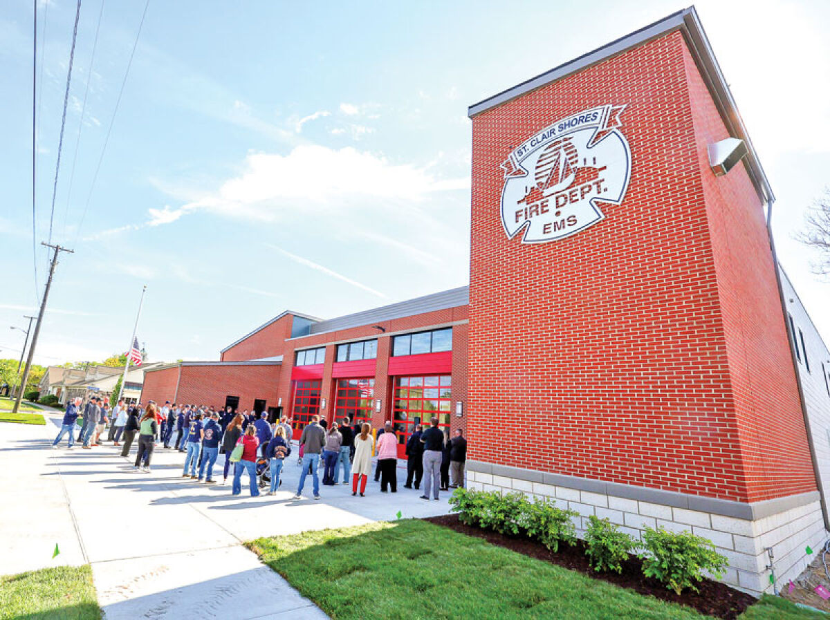  St. Clair Shores decoupled a hose to celebrate the completion of the St. Clair Shores Central Fire Station on May 15. 