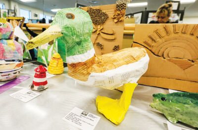   Reagan Cipa, an eighth grader from Bemis Junior High School in Sterling Heights, made this papier-mâché duck that was featured in the show. 