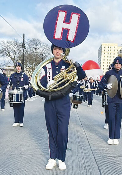  Stevenson High School sophomore Lincoln Tezak plays tuba in the concert and symphonic band program, and the sousaphone with the marching band.  