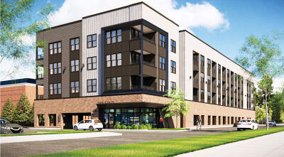  This rendering shows the front entrance. 