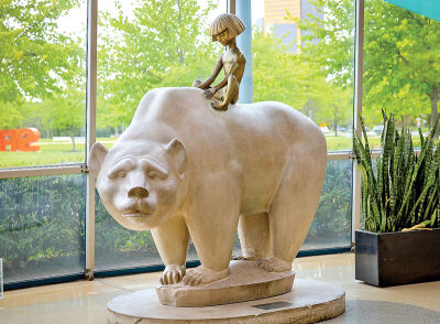  “Boy and Bear” is located inside the Southfield Public Library, 26300 Evergreen Road. 