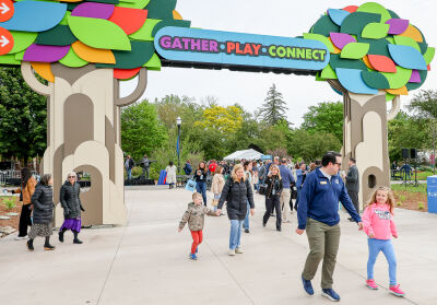  People enter the Discovery Trails during the opening May 22. 