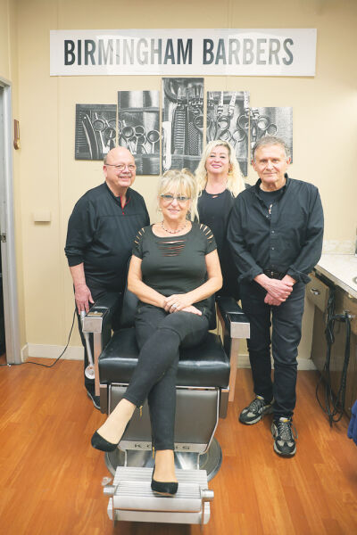  Barbers at Birmingham Barbers include owner Anna Canisz (sitting), Lad Dwicki (left), Ingrid Atkins and Jim Tortonesi.  