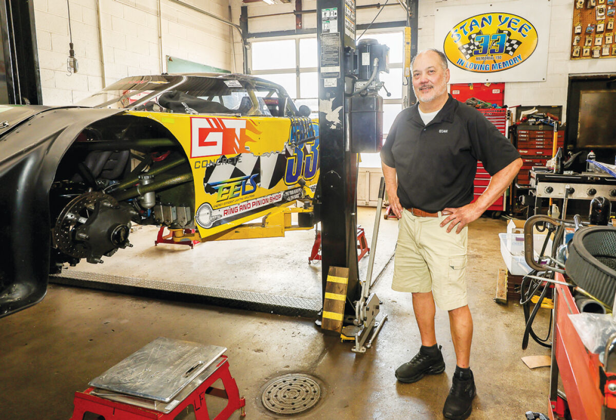  The current race car Stan Yee Jr. drives is undergoing repairs at  Stan Yee Collision Inc. in Eastpointe.  