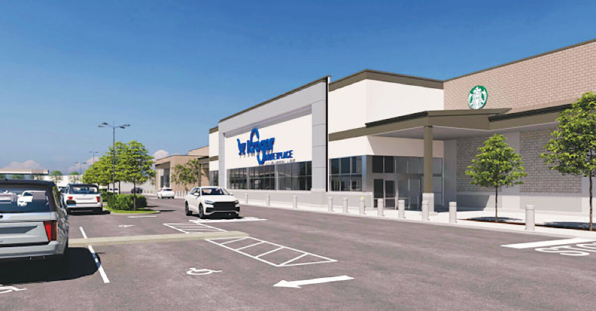  This rendering by Krieger Klatt Architects shows the front view of the proposed Kroger building. 