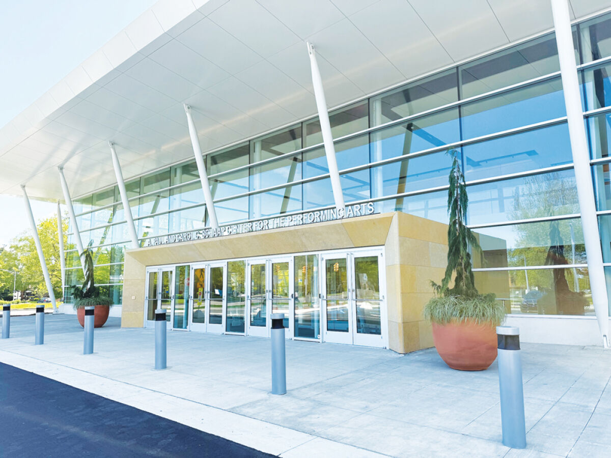  The A. Paul and Carol C. Schaap Center for the Performing Arts in Grosse Pointe Park was designed by renowned architect Ray Cekauskas, who is known for his extensive use of glass. 