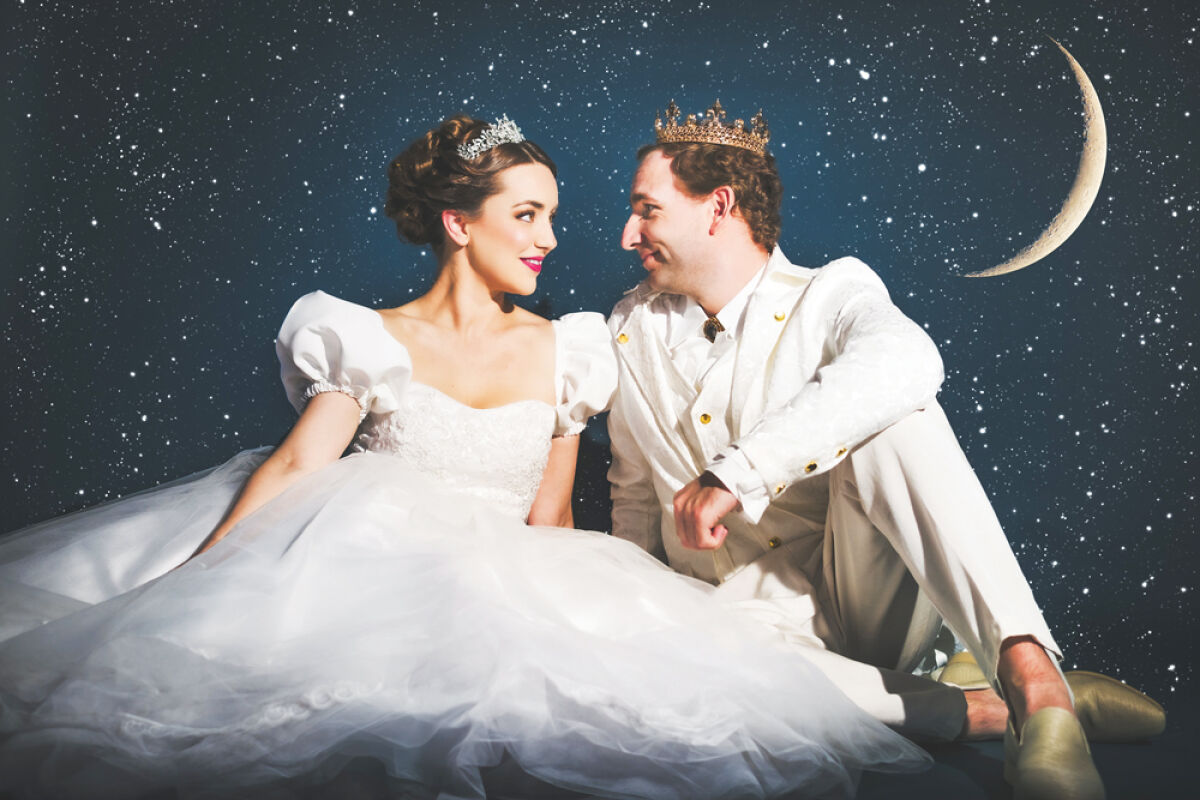 Britta Peele-Spitzer and Alex Quinlan play Ella/Cinderella and Prince Topher in Grosse Pointe Theatre’s production of the Rodgers and Hammerstein musical, “Cinderella.” 