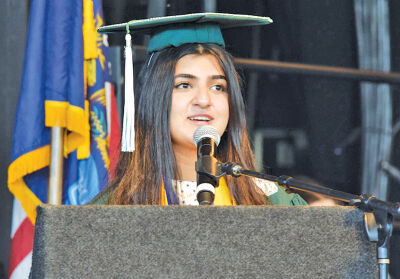  “I am a representation of an immigrant’s dream,” said Inaya Qureshi in her student commencement address. 