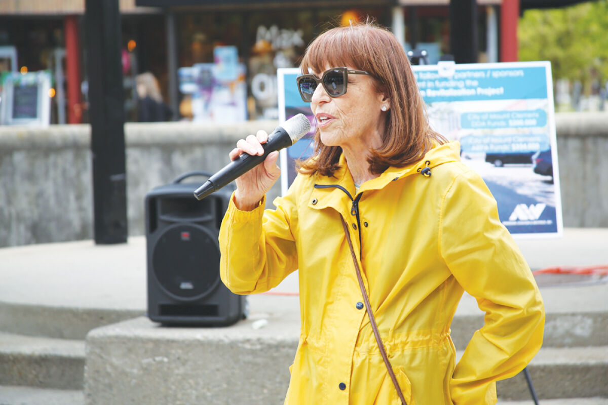  Mount Clemens Downtown Development Authority Coordinator Michelle Weiss speaks at the groundbreaking ceremony for the Mount Clemens Downtown Revitalization Project in 2024. Weiss was one of two people awarded a Macomb County Board of Commissioners 2026 Volunteer Recognition Award by District 8 Commissioner Antoinette Wallace. The award was presented to Weiss at the June 1 Mount Clemens City Commission meeting. 