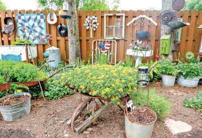  The Thornton garden is a certified wildlife habitat that makes extensive use of planters. 