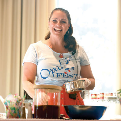  Jennifer Palazzolo makes homemade baklava at the event, which featured a variety of authentic Greek cuisine. 