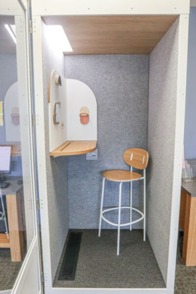  Last month, a new soundproof office phone booth/office pod was installed at the Eastpointe Memorial Library. 